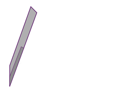 AFIMEC parte izquierda de logo en forma de cuchilla de guillotina. Especialistas en afilado e imprentas en Granada
